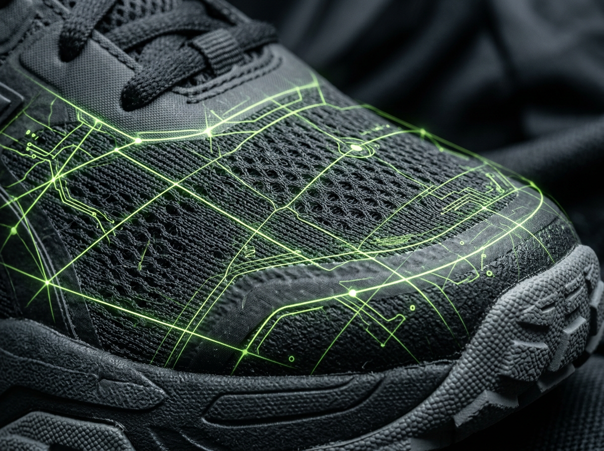Technical fabric detail with AI scan